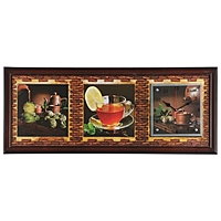 Часы-картина настенные "Чайная церемония", 35х100 см  микс