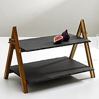 Блюдо 2-ярусное "Valley" из сланца