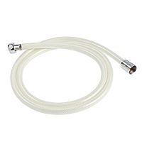 Душевой шланг ZEIN Z49PSW, 150 см, усиленный в оплетке, гайки цинк, втулка латунь, белый, Имп/Имп