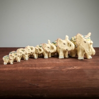 Набор сувениров "Слоны" (7 предметов), лепка, цветные