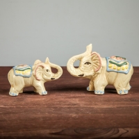 Набор сувениров "Слоны" (7 предметов), лепка, цветные