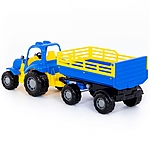 Игрушка Трактор Крепыш с прицепом №2 цвета в ассортименте