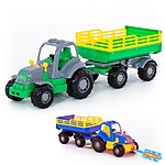 Игрушка Трактор Крепыш с прицепом №2 цвета в ассортименте
