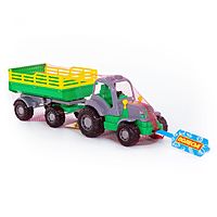 Игрушка Трактор Крепыш с прицепом №2 цвета в ассортименте