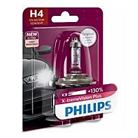 Лампа Philips H4, 12 В, 60/55W, P43t, +150%, X-treme Vision Pro150, 12342XVPB1