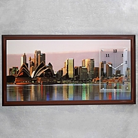 Часы-картина настенные "Сиднейский театр", 50х100 см  микс