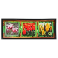 Часы-картина настенные "Тюльпаны", 35х100 см  микс