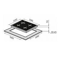 Варочная поверхность MAUNFELD EEHE.64.4B, электрическая, 4 конфорки, чёрная