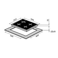 Варочная поверхность MAUNFELD EEHE.64.5EB/KG, комбинированная, 4 конфорки, чёрная