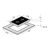 Варочная поверхность MAUNFELD EGHG.32.1EB/G, газовая, 2 конфорки, чёрная