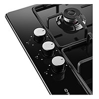 Варочная поверхность MAUNFELD EGHE.43.3STS-EB, газовая, 3 конфорки, чёрная