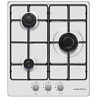 Варочная поверхность MAUNFELD EGHE.43.3STS-EW, газовая, 3 конфорки, белая