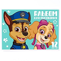 Альбом для рисования на скрепке, А4, 12 л., Paw Patrol