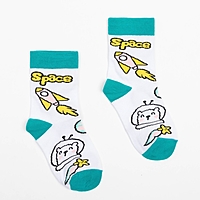 Носки детские, цвет белый/космос, р-р 16