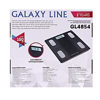Весы напольные Galaxy LINE GL 4854, диагностические, до 150 кг, 2хААА (в компл.), черные