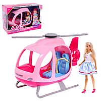 Кукла-модель в вертолете с аксессуарами