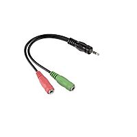Адаптер аудио Hama H-54573 00054573, 2xJack 3.5 (f), Jack 3.5 (m), черный