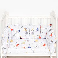 Бортики в кроватку Крошка Я "My doggy" (35х35 см - 8 шт), 100% хлопок