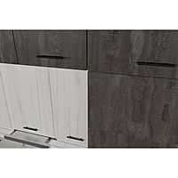 Кухня трёхуровневая под потолок «Сиена люкс», со столешницей, 3000×600 мм, цвет белый/сосна/дуб грей/бетон тёмный