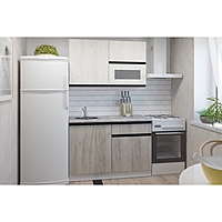 Кухонный гарнитур Паола лайт 1200х600 Белый/Кантри/Дуб грей, Дуб браун