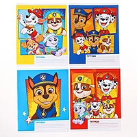 Тетрадь 12 листов, клетка, "Щенячий патруль" 4 вида  МИКС, Paw Patrol