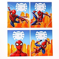 Тетрадь 12 листов, клетка, 4 вида МИКС, Человек-паук