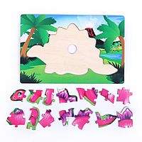 Пазл Динозавр Ксю деревянный 15 элементов