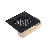 Трап Accoona AF20510F-10, 100х100 мм, горизонтальный, латунь, черный