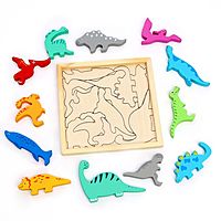 Пазл развивающий Динозавры в рамке 16,6х16,6х1,2 см