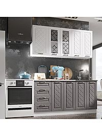 Кухня прямая «Агава», со столешницей, 1600×600 мм, цвет акация белая/трюфель