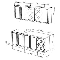 Кухня прямая «Агава», со столешницей, 2000×600 мм, цвет акация белая/моренга