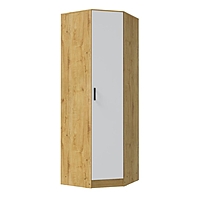 Шкаф угловой ЭКО 760/760х2200х481дуб вотан/белый гладкий