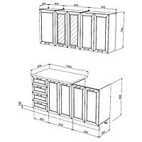 Кухня прямая «Агава», со столешницей, 1600×600 мм, цвет акация белая/сапфир