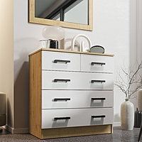 Комод К800-3/2  800х830х440дуб вотан/белый гладкий