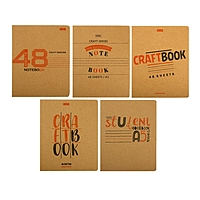 Тетрадь 48л кл КРАФТ обл крафт-карт, бл офс 65г/м  5В МИКС