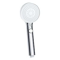 Душевая лейка Lemark LM0818CW, ручная, круглая, 90 х 245 мм, 4 функции, хром/белый