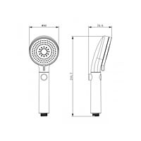 Душевая лейка Lemark LM0818CW, ручная, круглая, 90 х 245 мм, 4 функции, хром/белый