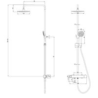 Душевая система Lemark Bronx LM3772BL, одновентильный, тропический душ, лейка, черный