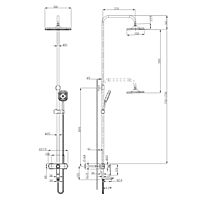 Душевая система Lemark Prizma LM3962C, однорычажный, тропический душ, лейка, хром