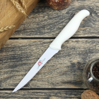 Нож с антиналипающим покрытием "Вайт" лезвие 12 см зубчатое