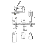 Смеситель для ванны Lemark Bronx LM3745GM на борт хром