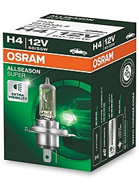 Лампа Osram AllSeason Super H4 12V 60/55W P43t 64193ALS