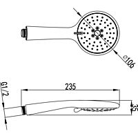 Душевая лейка Lemark LM8095C, ручная, d= 106 мм, круглая, 3 функции, хром