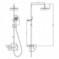 Душевая система Lemark Bronx LM3762GM, однорычажный, тропический душ, лейка, графит