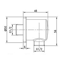 Подключение для душевого шланга Lemark LM5983CW, 56 х 48 мм, белый