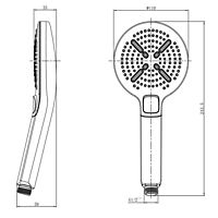 Душевая лейка Lemark LM8114C, ручная, 110 х 243 мм, 3 функции, белый