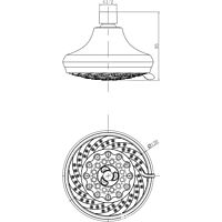 Душевая лейка Lemark LM8042C, верхняя, круглая, диаметр 120 мм, 7 функции, хром