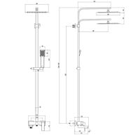 Душевая система Lemark Unit LM4562C, однорычажный, тропический душ, лейка, хром