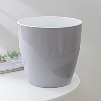 Кашпо со вставкой 4,5л "Грация", цвет серый шёлк