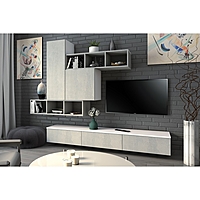 Гостиная подвесная Лойс, Белый/Бетон камень